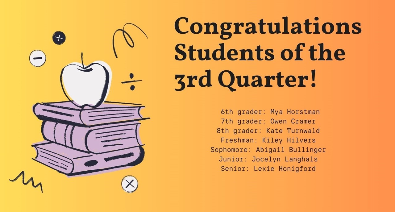 Congrats to students of the quarter